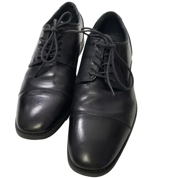 Giorgio Brutini Men\'s Black Leather Lace-up Oxfords, Size 9.M Giorgio Brutini Size 9M Mens Dress Shoes Brown Leather Lace  main image 4